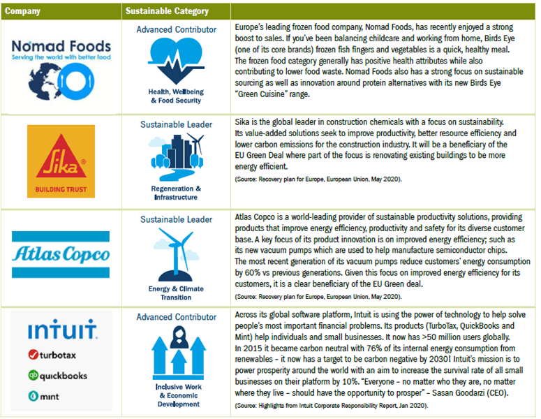 Company names with sustainable category